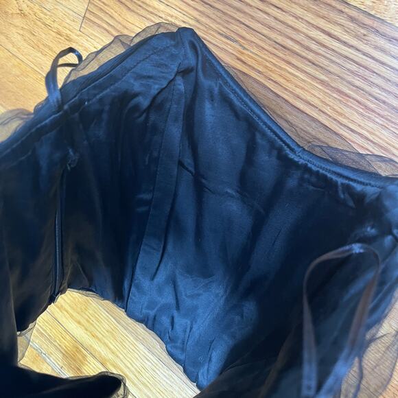 Zara Corset Boning Cropped Draped Tule Strapless Party Club Mini Top Lingerie - Picture 6 of 6